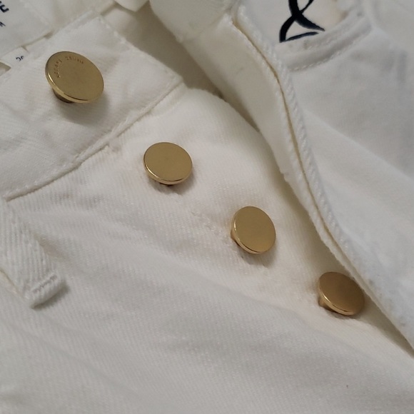 Sezane 1967 ecru denim high rise straight leg pants - Picture 6 of 16